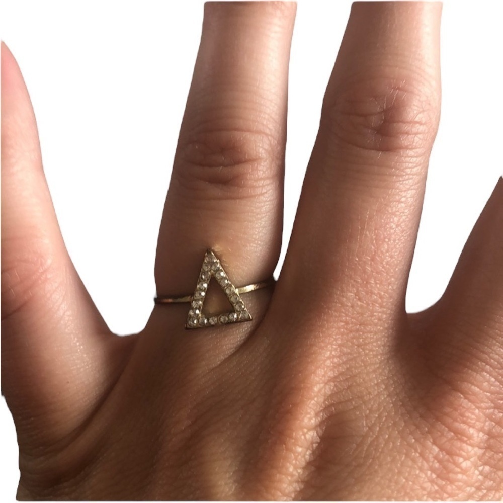Urban Outfitters Gold Jeweled Triangle Ring